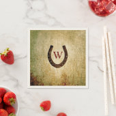 Horseshoe Mit Monogramm Cocktail Napkin Serviette (Beispiel)