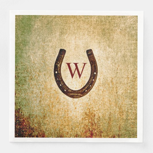 Horseshoe Mit Monogramm Dinner Napkin Serviette (Vorderseite)