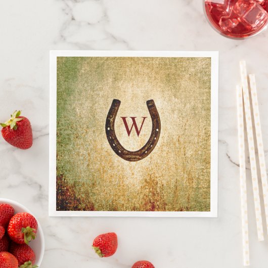 Horseshoe Mit Monogramm Dinner Napkin Serviette (Beispiel)