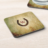 Horseshoe Mit Monogramm Getränkeuntersetzer (Linke Seite)