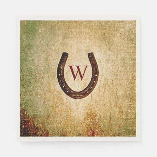 Horseshoe Mit Monogramm Mittag Napkin Serviette (Vorderseite)