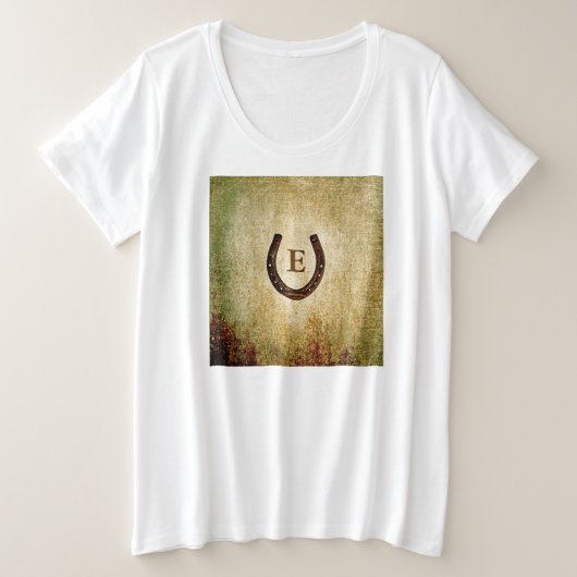 Horseshoe Mit Monogramm Personalisiert Große Größe T-Shirt (Design vorne)