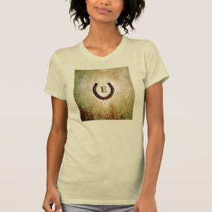 Horseshoe Mit Monogramm Personalisiert T-Shirt