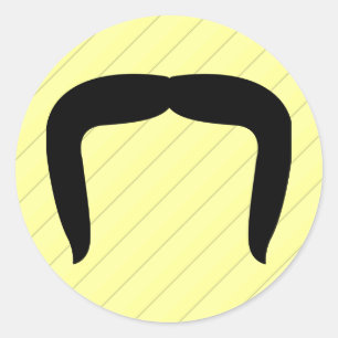 Horseshoe Mustache Runder Aufkleber