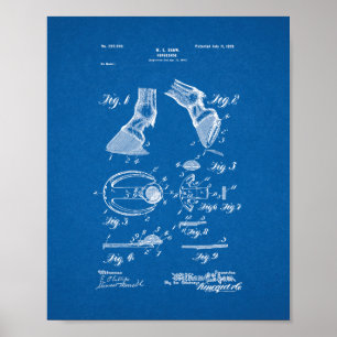 Horseshoe Patent - Blueprint Poster