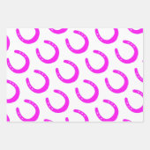 Horseshoe Patterns Blue Orange Pink Horse Barn Fun Geschenkpapier Set (Vorderseite 3)