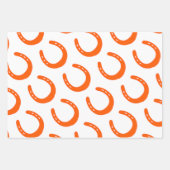 Horseshoe Patterns Blue Orange Pink Horse Barn Fun Geschenkpapier Set (Vorderseite 2)