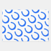 Horseshoe Patterns Blue Orange Pink Horse Barn Fun Geschenkpapier Set (Vorderseite)