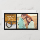 Horseshoe Pearls Country Barn Wedding Vielen Dank Dankeskarte (Vorderseite)