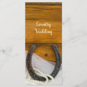 Horseshoe Pearls Country Western Hochzeitsprogramm Programm (Vorderseite)