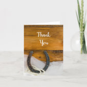 Horseshoe Pearls Western Barn Wedding Vielen Dank Dankeskarte (Vorderseite)