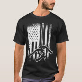 Horseshoe Pitching American USA FLag T-Shirt (Vorderseite)