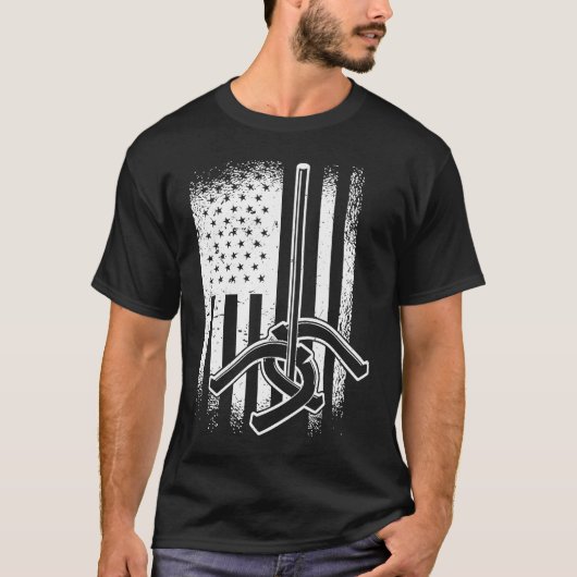 Horseshoe Pitching American USA FLag T-Shirt (Vorderseite)