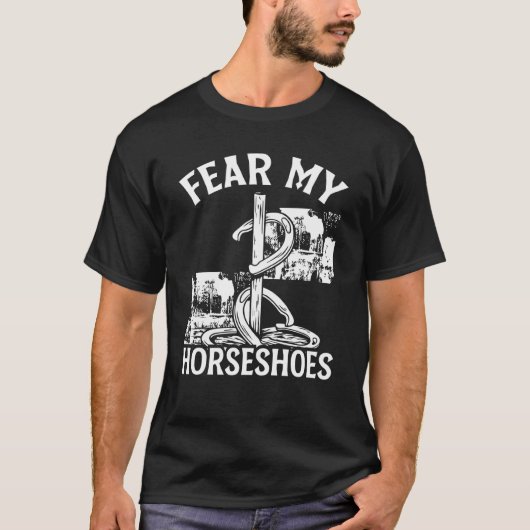 Horseshoe Pitching Game Fee my Horseshoes Tournam T-Shirt (Vorderseite)
