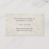 Horseshoe Rose Equestrian Farm Ranch Horse Visitenkarte (Rückseite)