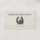 Horseshoe Rose Equestrian Farm Ranch Horse Visitenkarte (Vorderseite)