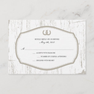 Horseshoe Rustic Barn Wedding RSVP Karte