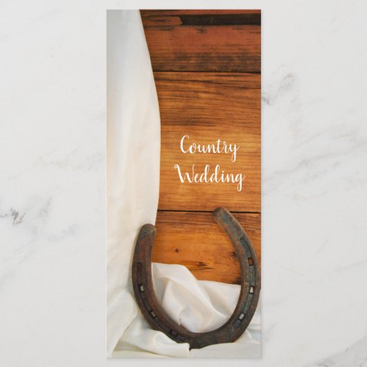 Horseshoe Satin Country Western Hochzeitsprogramm Programm (Vorderseite)