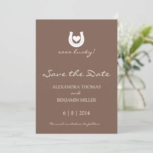 Horseshoe Save the Date (Stehend Vorderseite)