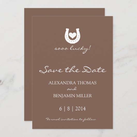 Horseshoe Save the Date (Vorne/Hinten)
