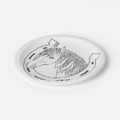 Horseshoe Schwarz-weißer Western Hochzeitsfeier Pappteller (Schrägansicht)