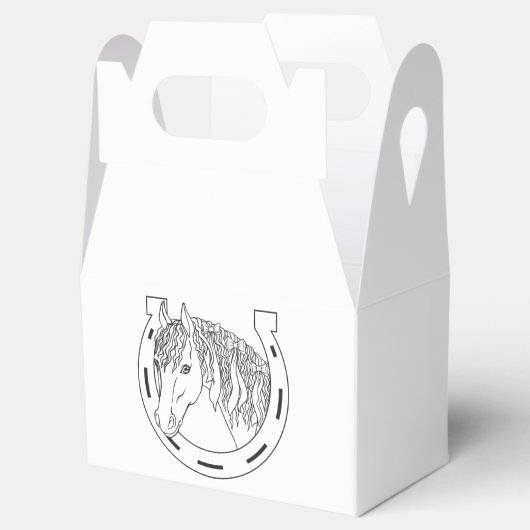 Horseshoe Schwarz-weißes Party Western Party Geschenkschachtel (Geöffnet)