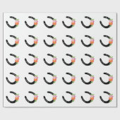 Horseshoe Silhouette Blume PferdeMemorial Sweet Geschenkpapier (Flach)