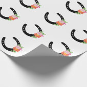 Horseshoe Silhouette Blume PferdeMemorial Sweet Geschenkpapier (Ecke)