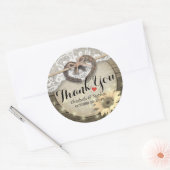 Horseshoe Sonnenblume Land Hochzeit Vielen Dank Runder Aufkleber (Umschlag)