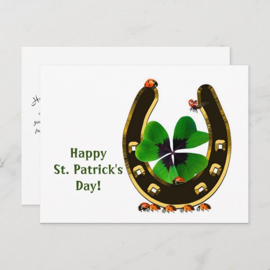 Horseshoe St. Patrick's Day Postcard Postkarte (Vorne/Hinten)