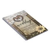 Horseshoe Sunflower Wood Country Wedding Gästebuch Notizblock (Rechte Seite)