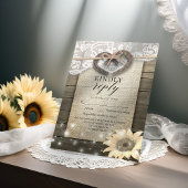 Horseshoe Sunflower Wood Wedding RSVP Kindly Antwo
