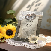 Horseshoe Sunflower Wood Wedding RSVP Kindly Antwo