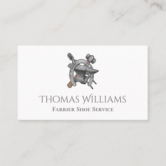 Horseshoe Tools Reitpferd Farrier Visitenkarte (Vorderseite)