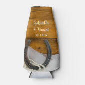Horseshoe und Perlen Gastgeschenk Hochzeit Western Flaschenkühler (Vorderseite)