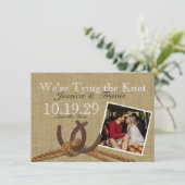 Horseshoe und Seil Save the Date (Stehend Vorderseite)