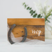 Horseshoe und Veil Western Barn Wedding RSVP (Stehend Vorderseite)
