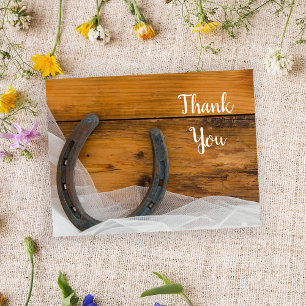 Horseshoe und Veil Western Barn Wedding Vielen Dan Postkarte