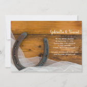 Horseshoe Veil Country Barn Wedding Save the Date Einladung (Vorderseite)