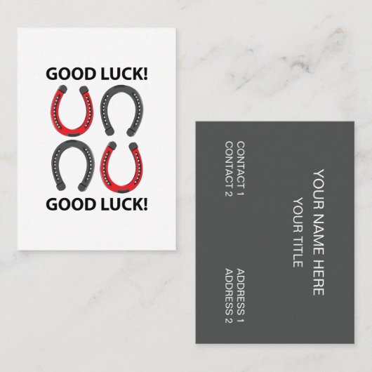 Horseshoe Viel Glück Horseshoe Visitenkarte (Vorne/Hinten)