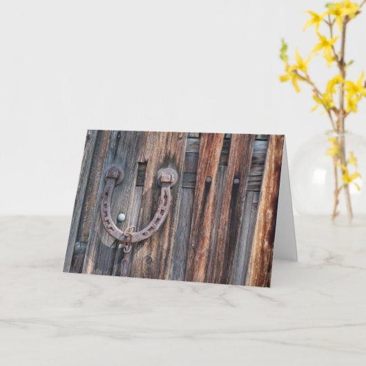 Horseshoe Viel Glück Karte (Gelbe Blume)