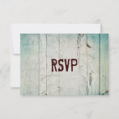 Horseshoe Wagon Wheel Barrel Wedding RSVP Cards (Rückseite)