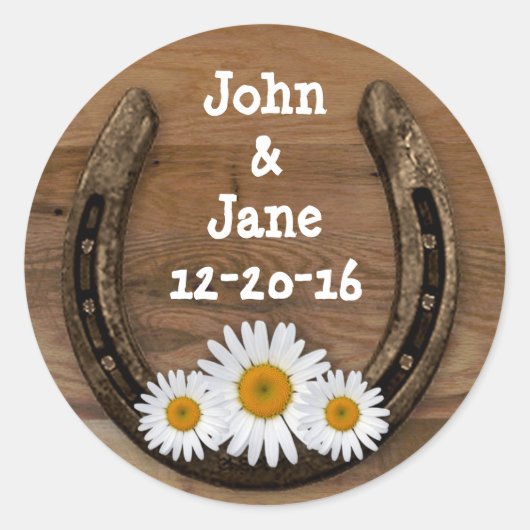 Horseshoe Wedding Sticker (Vorderseite)