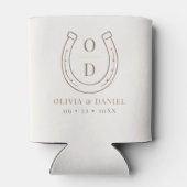 Horseshoe Western Country Brown Monogram Wedding Dosenkühler (Rückseite)