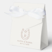 Horseshoe Western Country Brown Monogram Wedding Geschenkschachtel (Vorderseite)