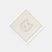 Horseshoe Western Country Brown Monogram Wedding Serviette (Ecke)