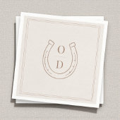Horseshoe Western Country Brown Monogram Wedding Serviette