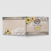 Horseshoes Burlap Lace Sunflower Wedding Gästebuch (Voll)