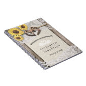 Horseshoes Burlap Lace Sunflower Wedding Gästebuch Notizblock (Rechte Seite)