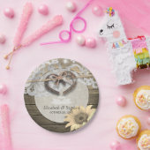 Horseshoes Burlap Lace Sunflowers Polterabend Pappteller (Party)